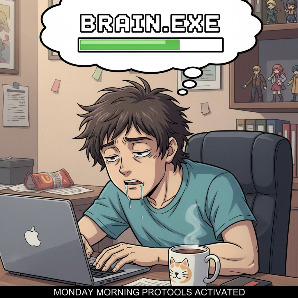 My brain trying to load on a Monday morning like an old dial-up modem