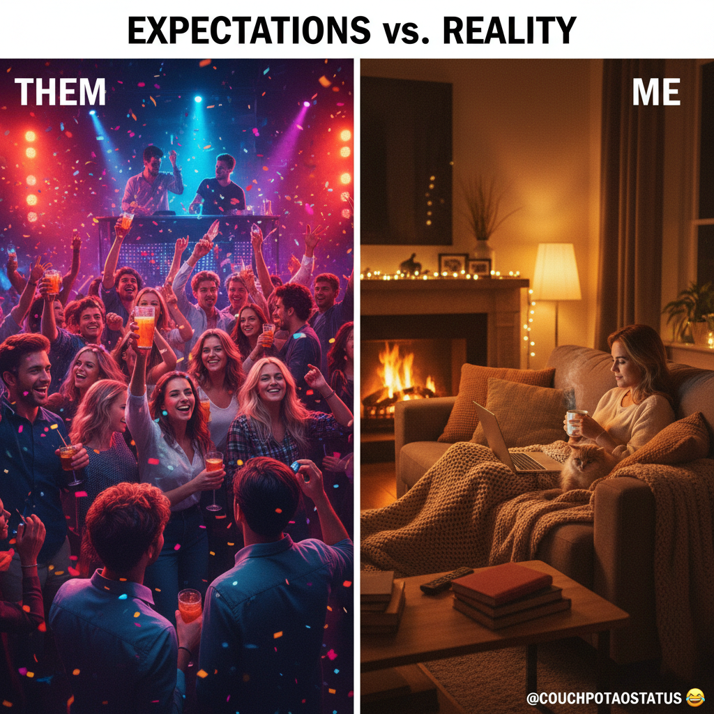 Extrovert: 'Let's go out!' Introvert: 'My couch has been waiting for me all day.'