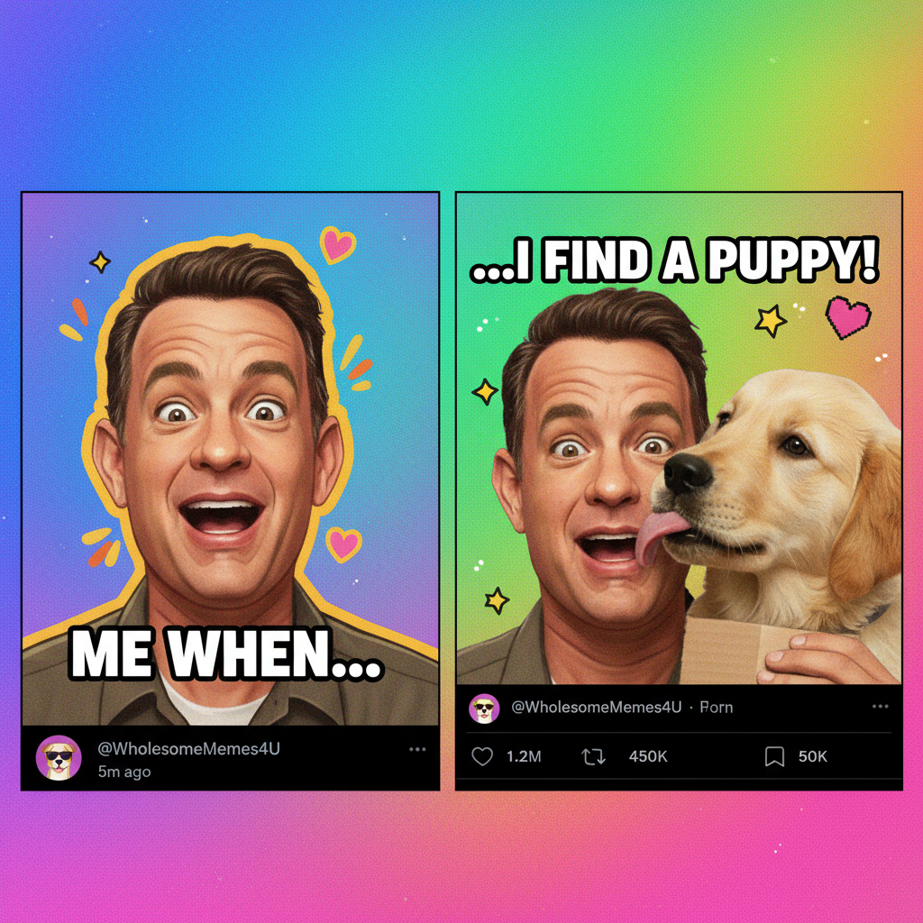 When the celebrity reacts to a meme of themselves. It's like finding a unicorn.