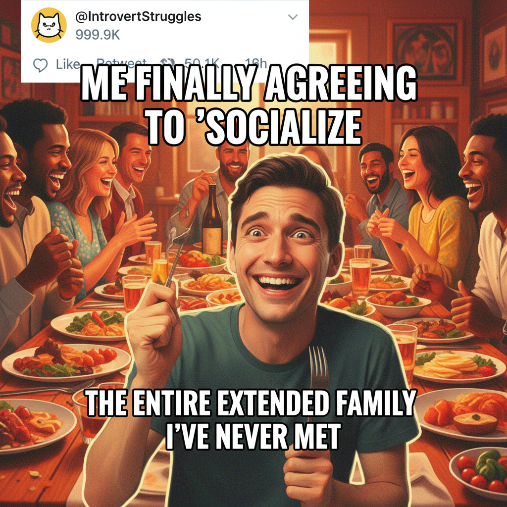 When Aunt Carol asks why you're still single at holiday dinner.