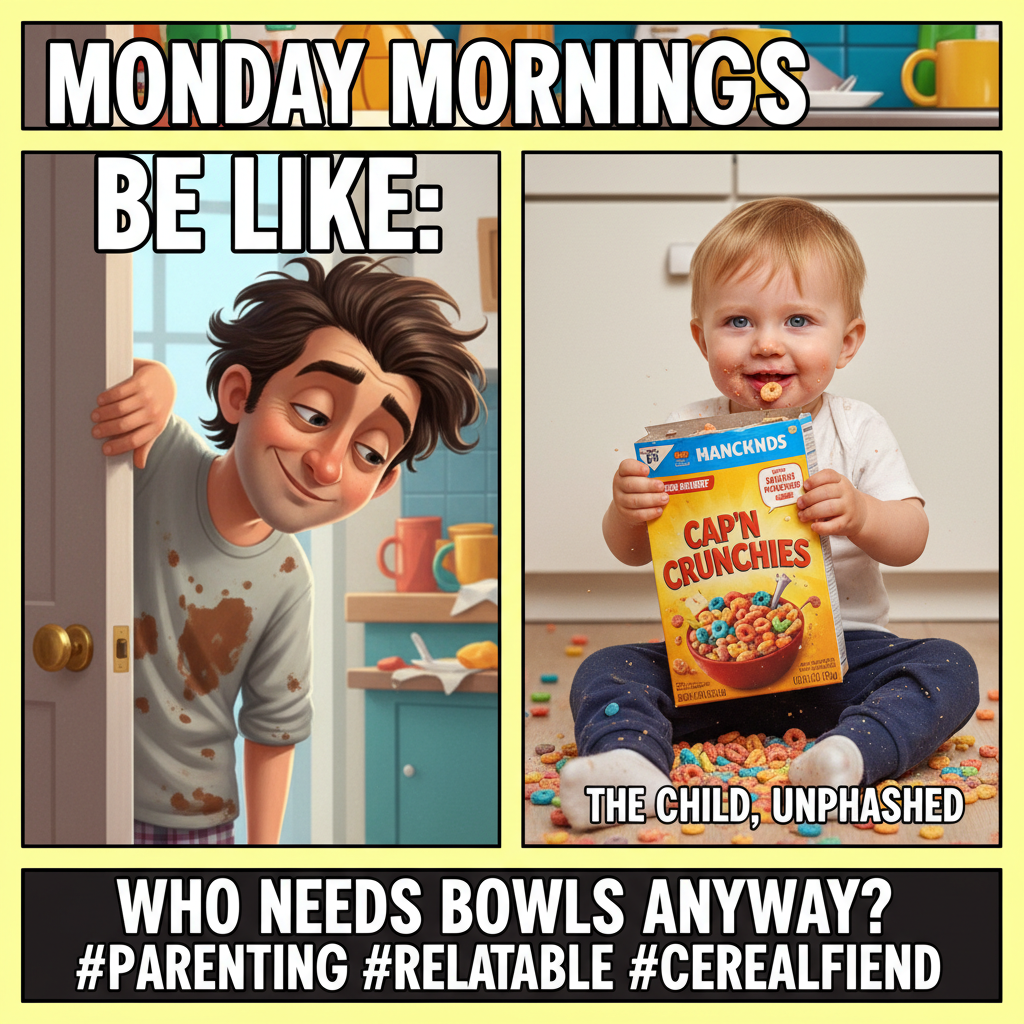 My kid just asked if 'adulting' means eating cereal for dinner. Yes, sweetie.