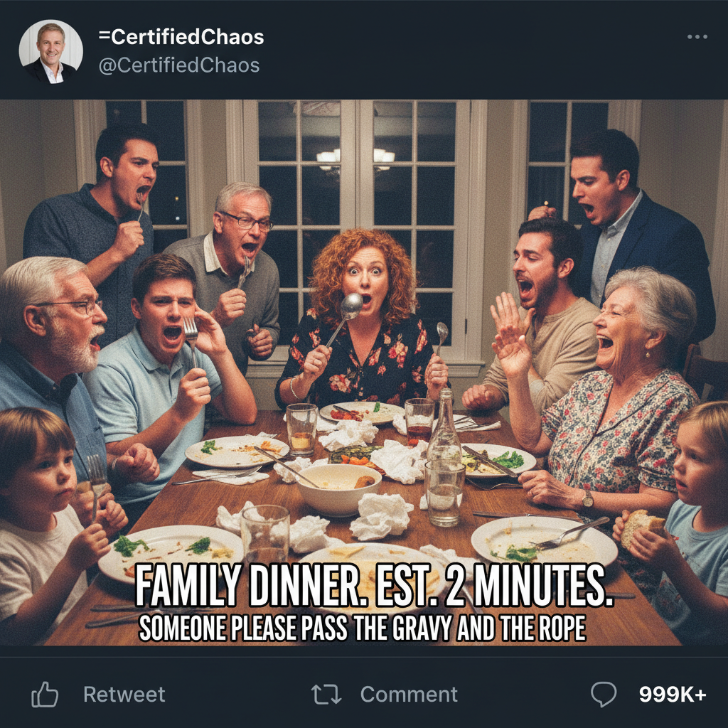 Holiday family dinner: Where everyone gets a mic and no one knows the lyrics.
