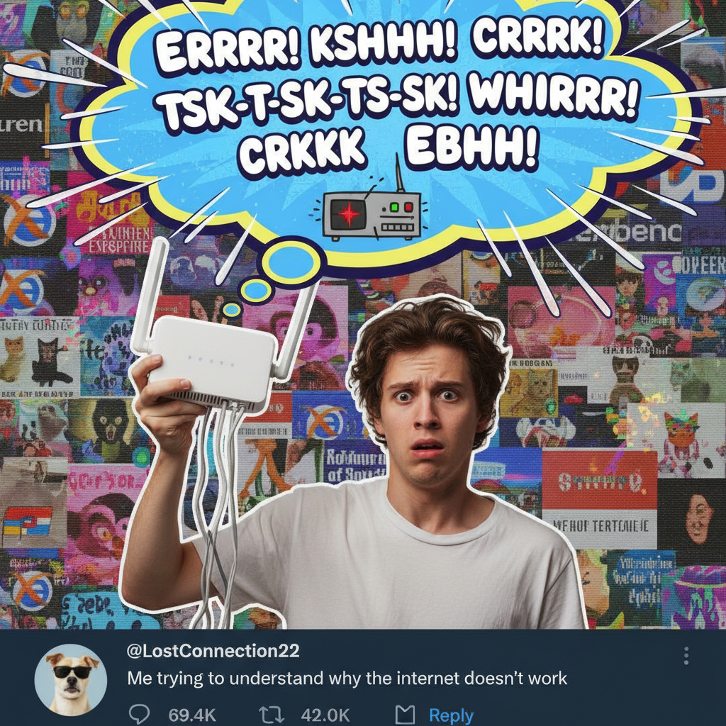 When the WiFi goes down, my brain goes into dial-up mode. What year is it?!