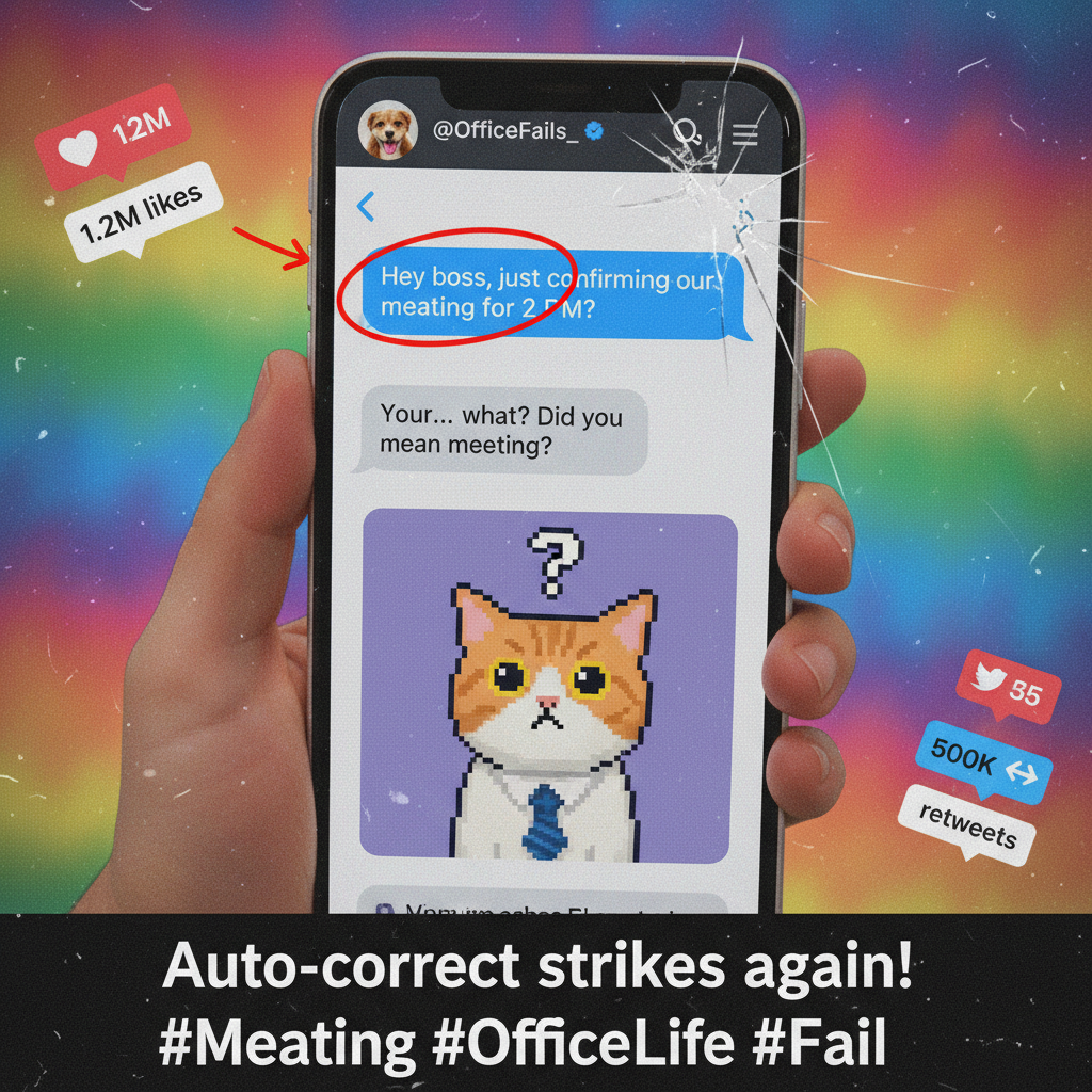 My phone autocorrected 'meeting' to 'meating'. Boss thinks I'm a cannibal. Send help.