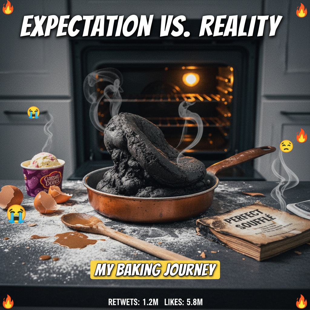 Attempted to make a soufflé. Now my kitchen looks like a science experiment gone wrong.