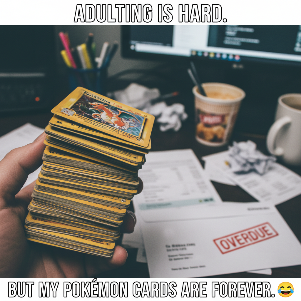 Found my old Pokémon cards. My childhood was richer than my bank account now.