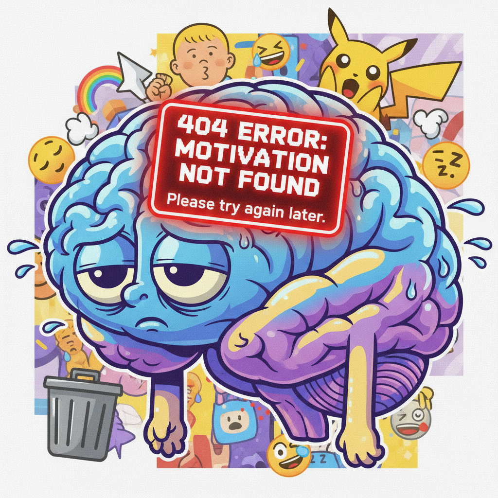 My brain on Monday morning: 'Error 404: Motivation not found.'