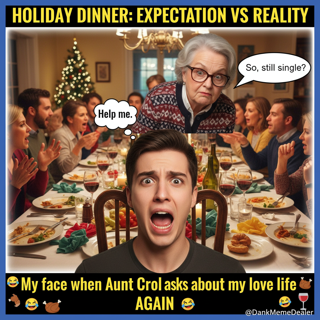 Aunt Carol just asked if I'm 'still single.' The turkey isn't even carved yet.