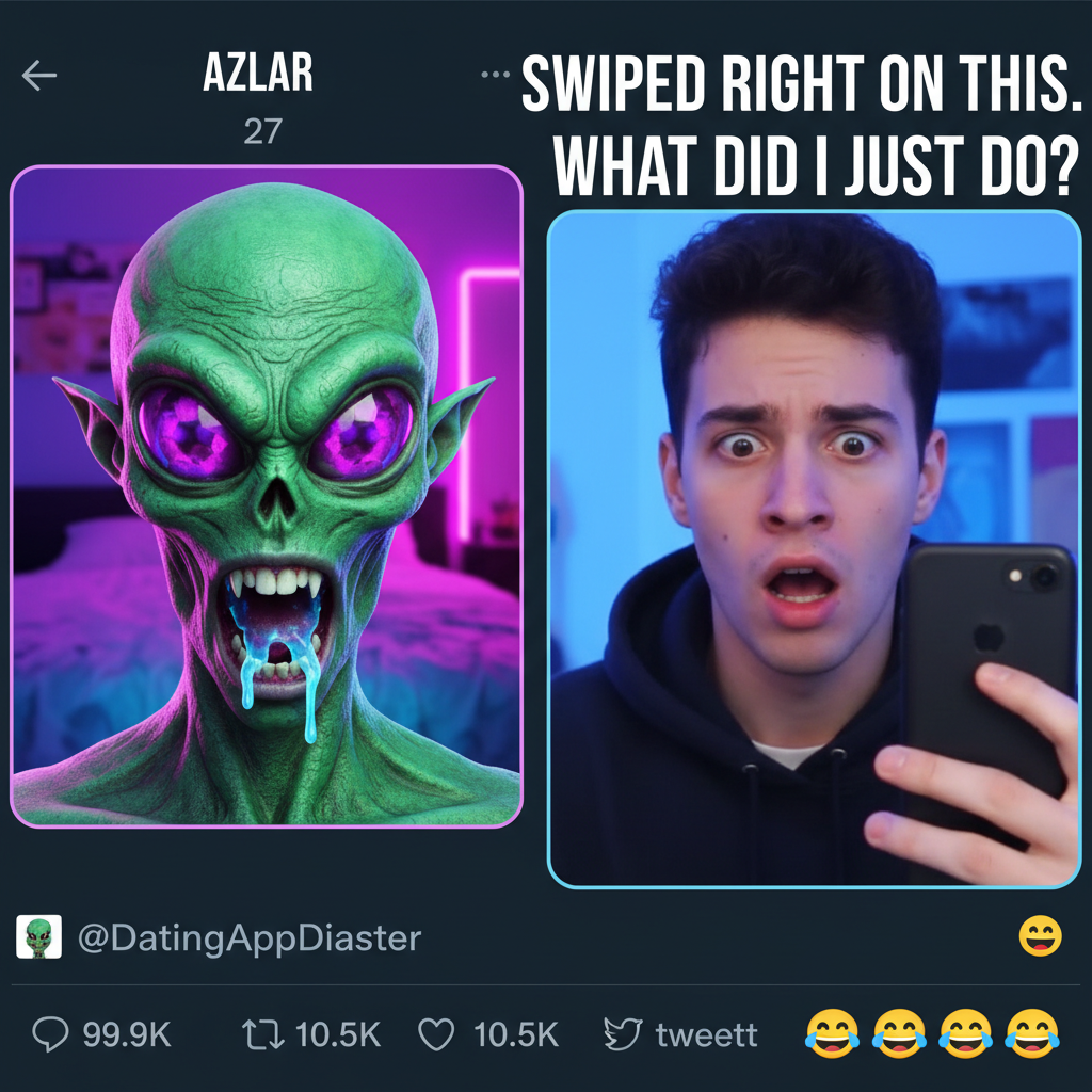 Matched with someone who only posts pics with filters that make them look like an alien.