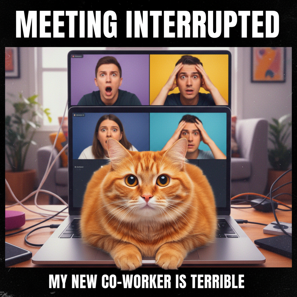 My cat just walked across my keyboard during a client call. My boss thinks I'm fluent in 'meow'.