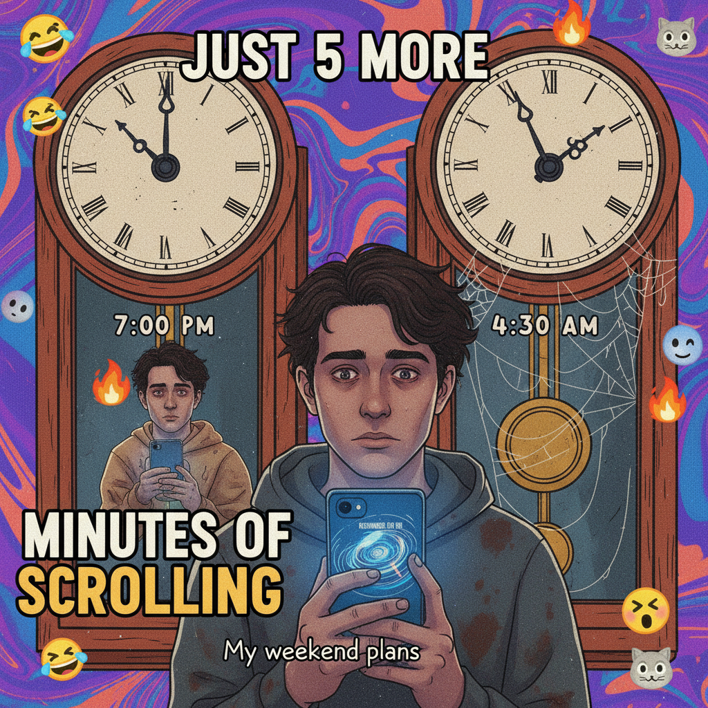 Me: 'I'll just check Twitter for 5 mins.' *3 hours later* My brain: 'Did you know squirrels can fly?'