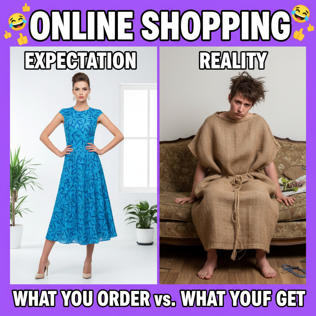 Ordered a 'chic' dress online. Received a potato sack with armholes. Send help.