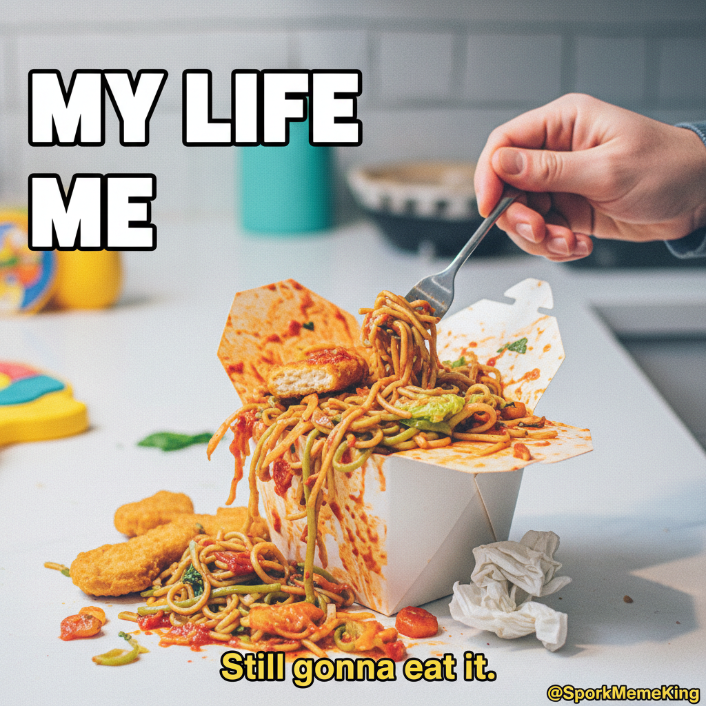 My food delivery arrived. It looks like it fought a war and lost. Still eating it tho.