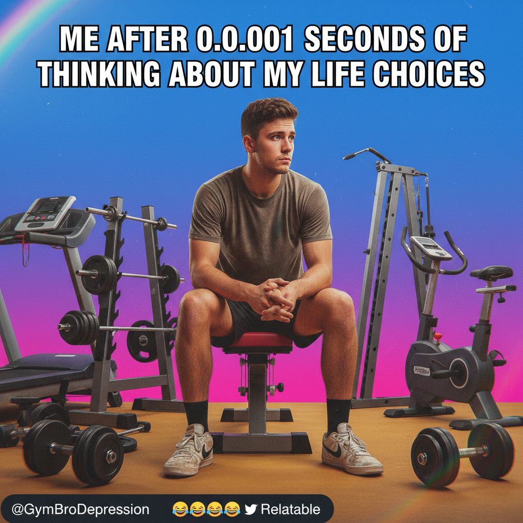 My gym routine: 10 mins working out, 50 mins contemplating life choices on the bench.