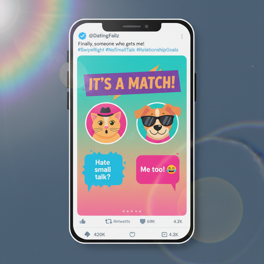 Dating app win: Matched with someone who also hates small talk. We're getting married.