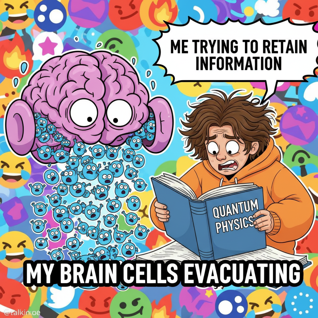 Exam season: My brain cells are evacuating faster than I can cram new info in.