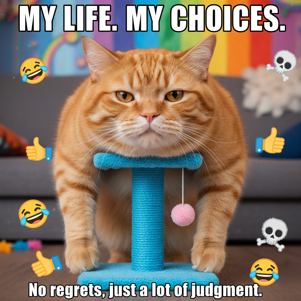 Online shopping regret: Bought a 'miniature' cat tree. It's for a hamster. My cat is judging me.