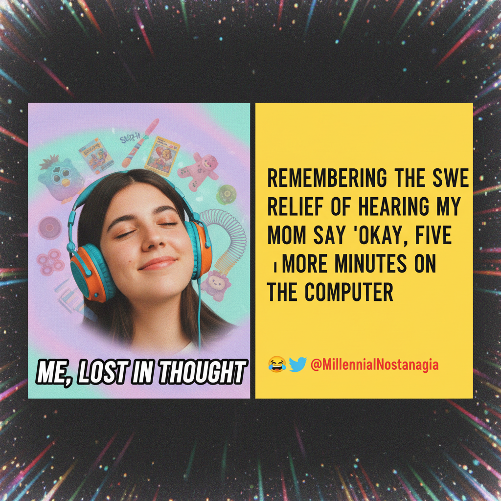 Hearing that one song from your childhood and suddenly you're 8 again, no bills, just vibes.