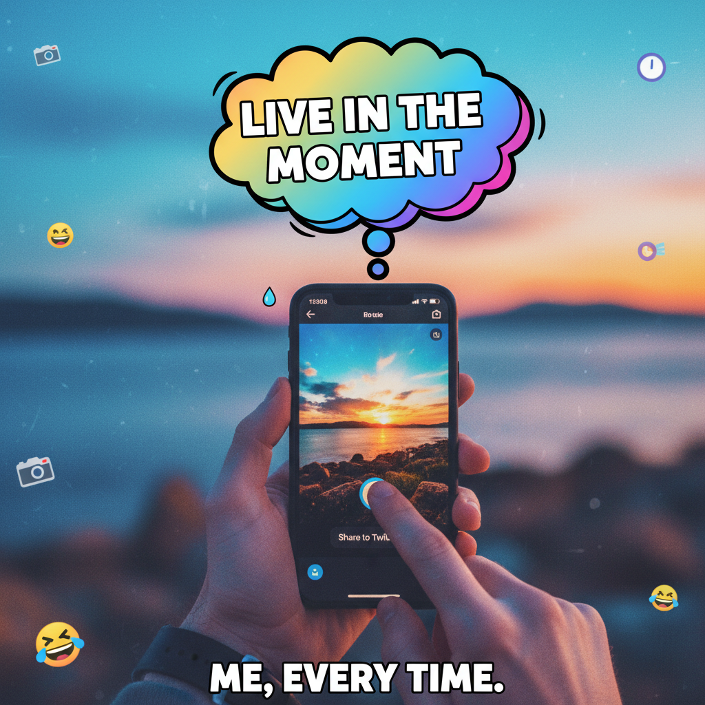 My therapist told me to live in the moment. I immediately posted it on Instagram.