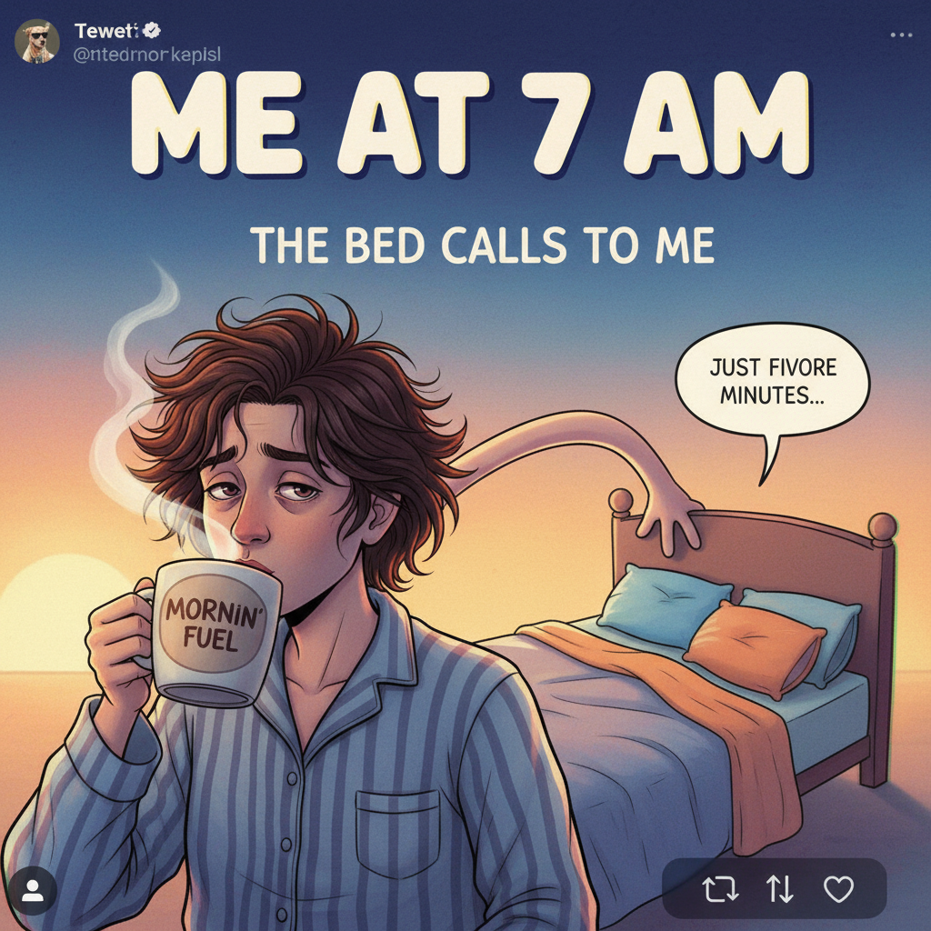 Monday morning mood: My bed is calling me back, but my coffee is calling me to work. It's a toxic relationship.