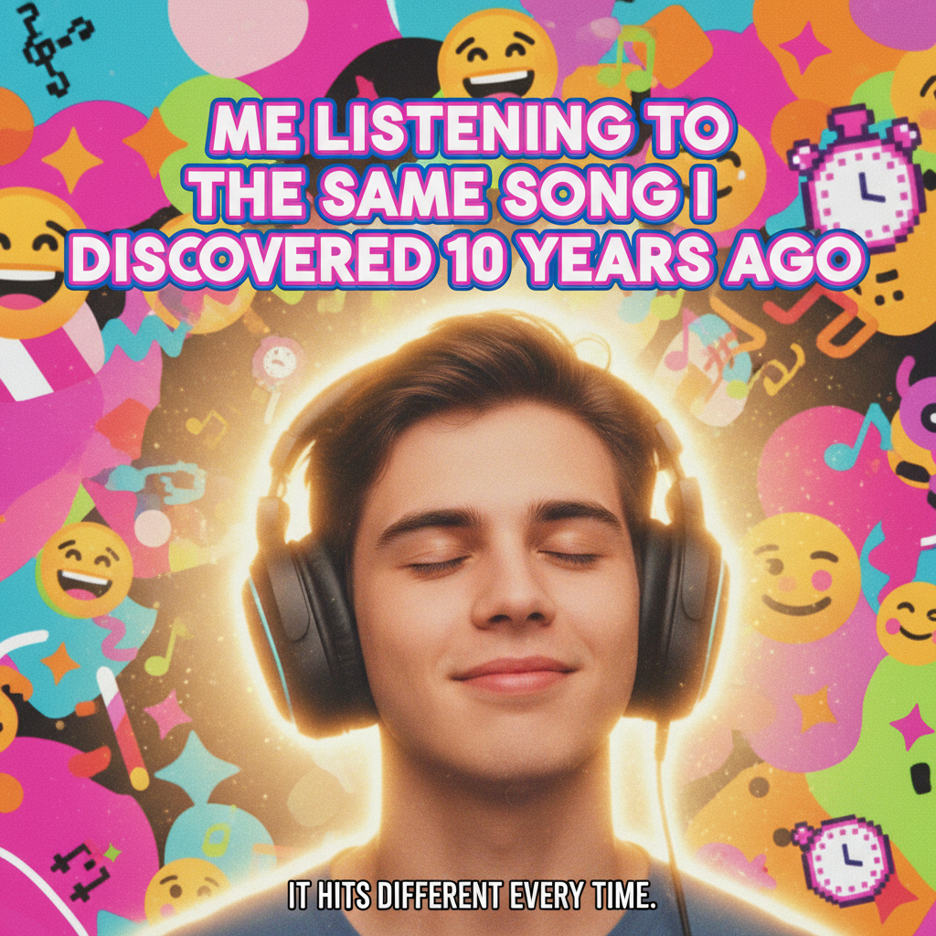 Hearing that one song from your childhood hits DIFFERENT now. Instant time travel.
