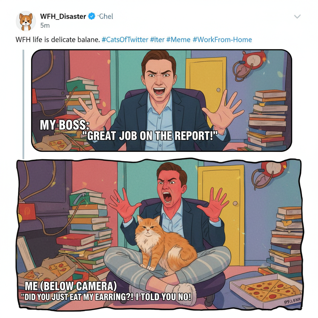 My coworkers think I'm a professional. I just muted myself to yell at my cat.