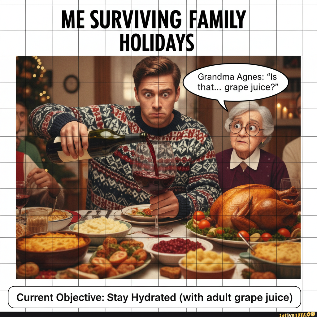 Grandma just asked if my 'internet friends' are coming to dinner. Send wine.