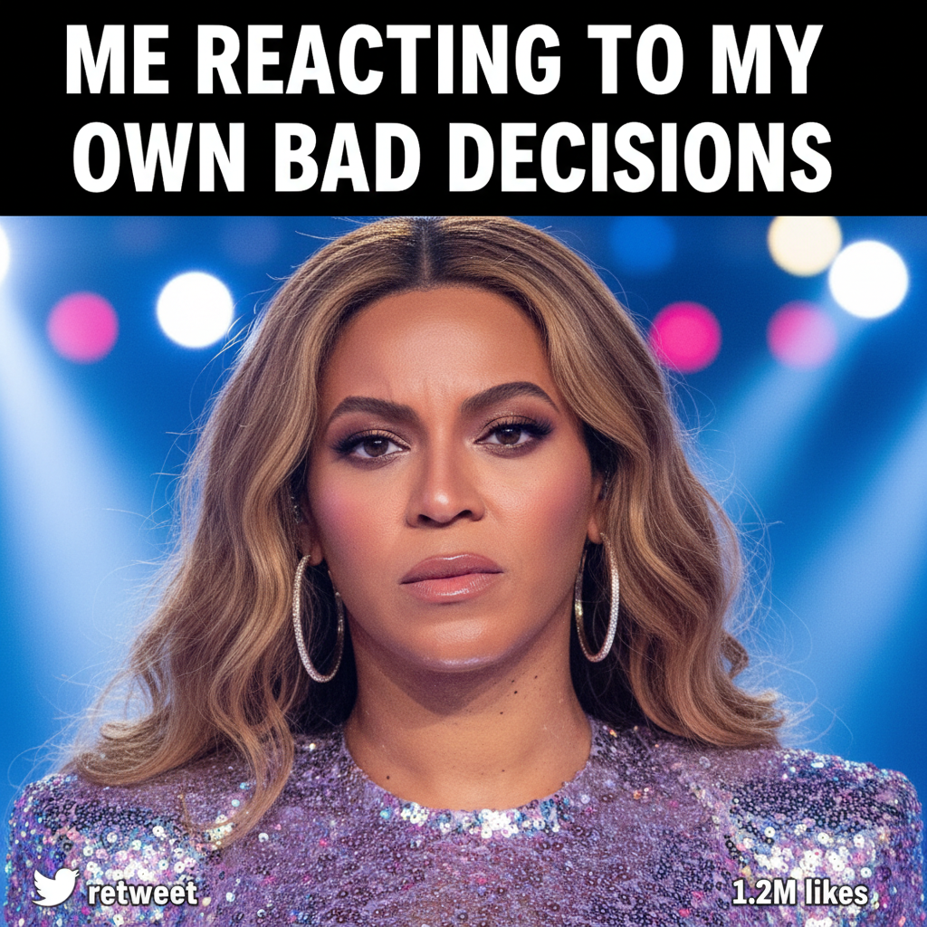 Me reacting to my own bad decisions like that one Beyoncé meme.
