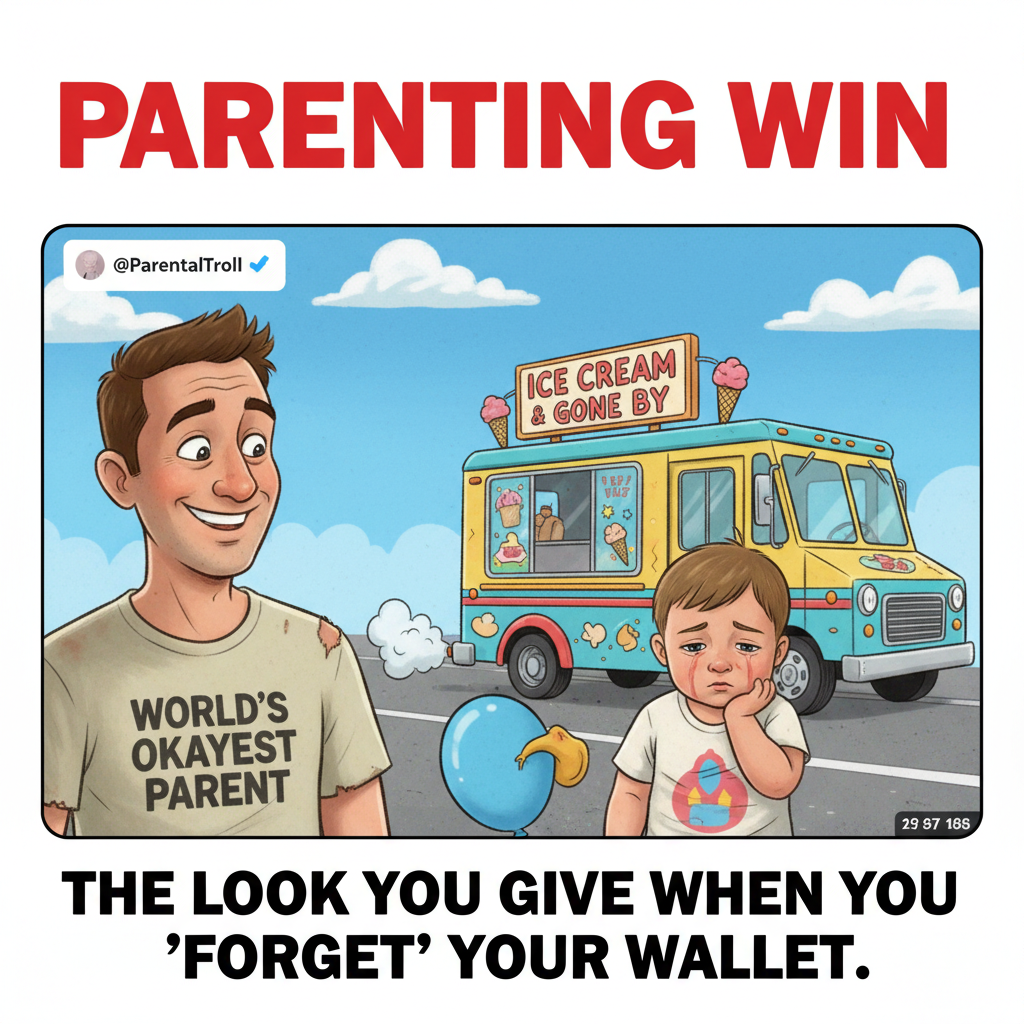 Just told my toddler the ice cream truck only plays music when it's out of ice cream. Parenting level: Expert.