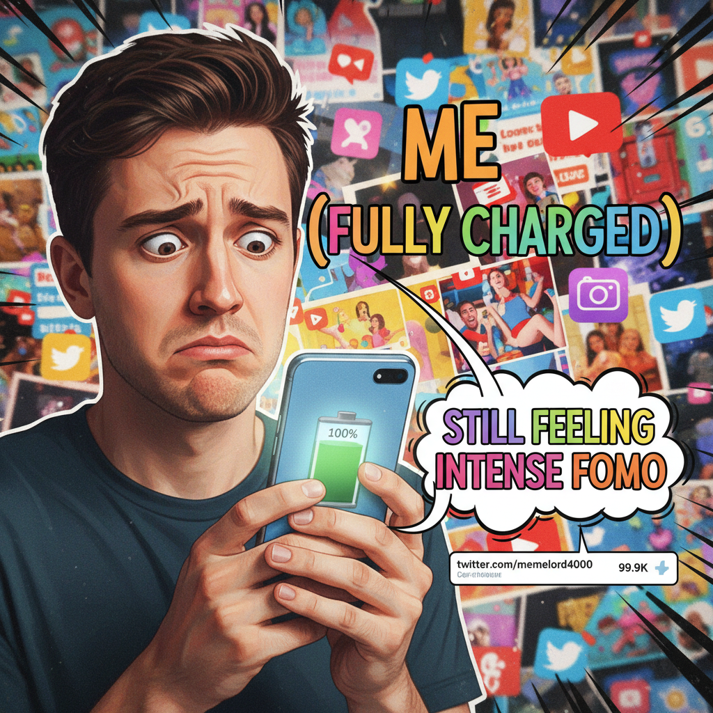 My phone battery is at 100% and I still feel like I'm missing something. #DigitalDetoxFail