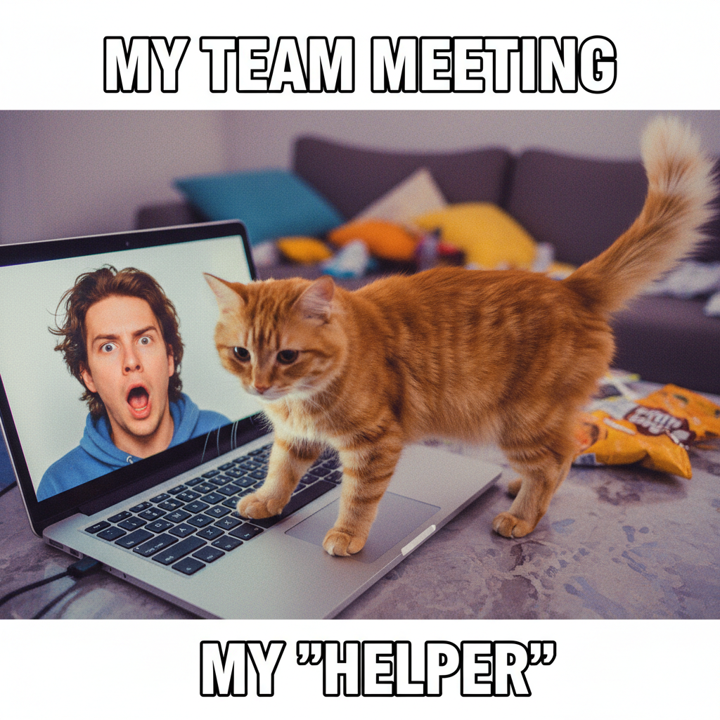 Someone's cat just walked across their keyboard and sent 'asdfghjkl' to the CEO. Peak Zoom. #WFH