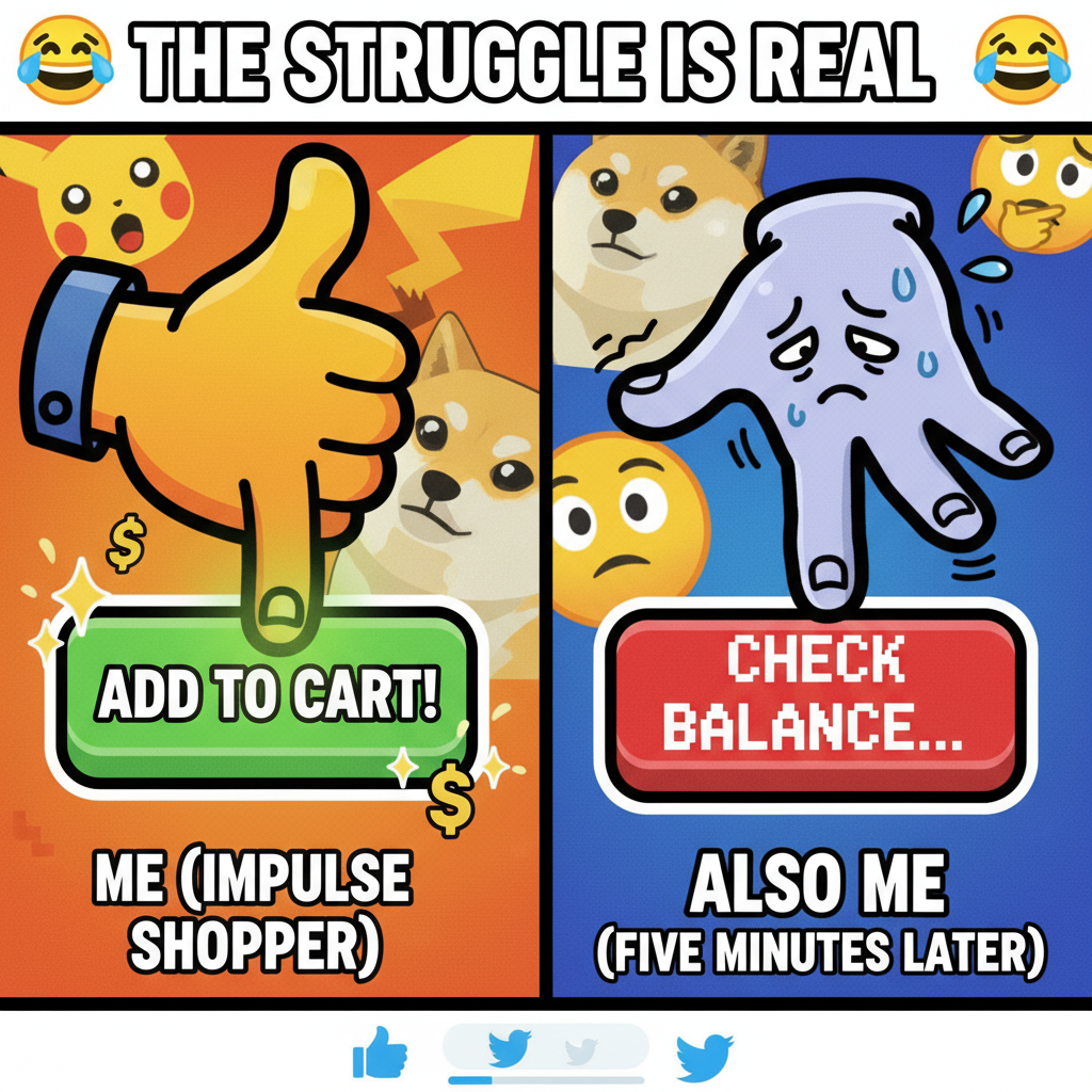 My 'add to cart' finger is way more optimistic than my 'check bank account' finger. #OnlineShopping