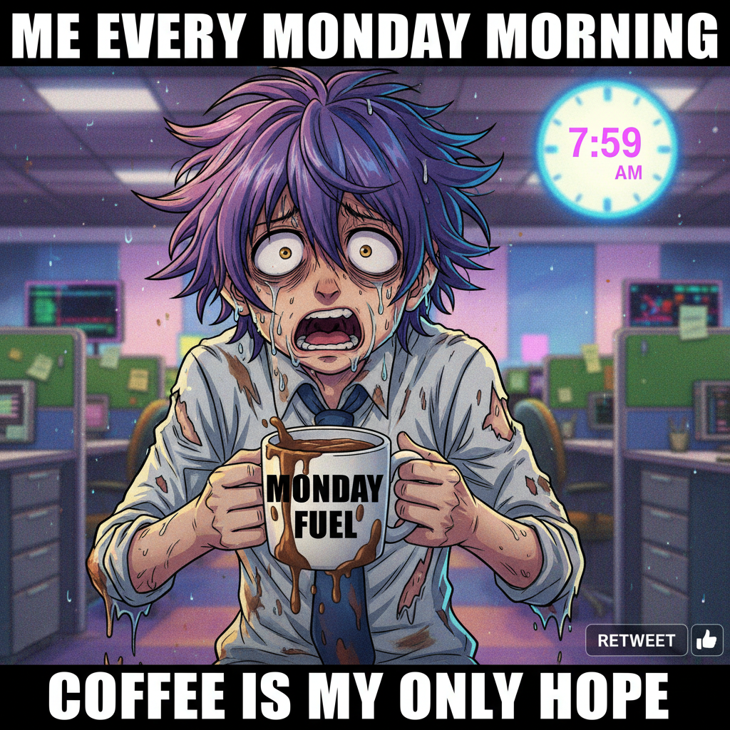 Me trying to adult after 3 hours of sleep: *anime sweat drop intensifies*