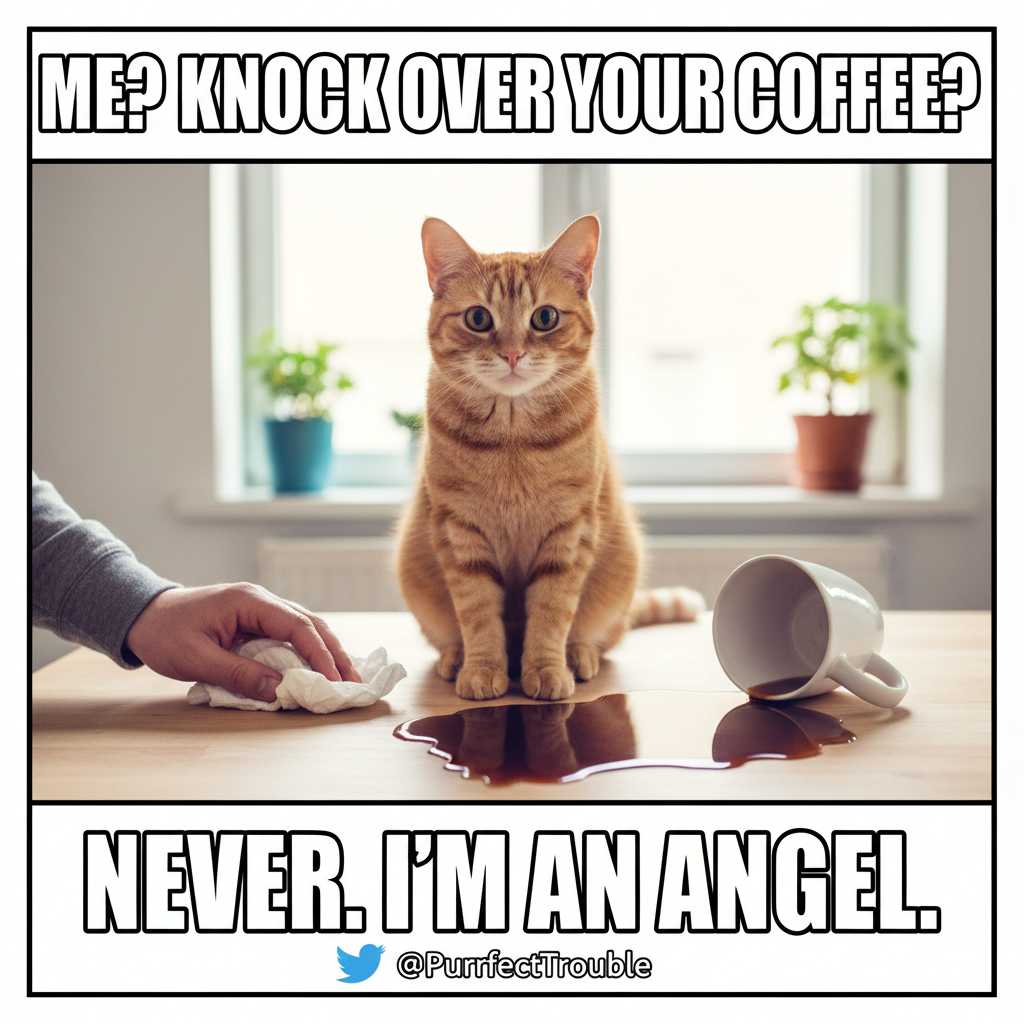 My cat just knocked my coffee over to get attention. I'm legally obligated to forgive him.