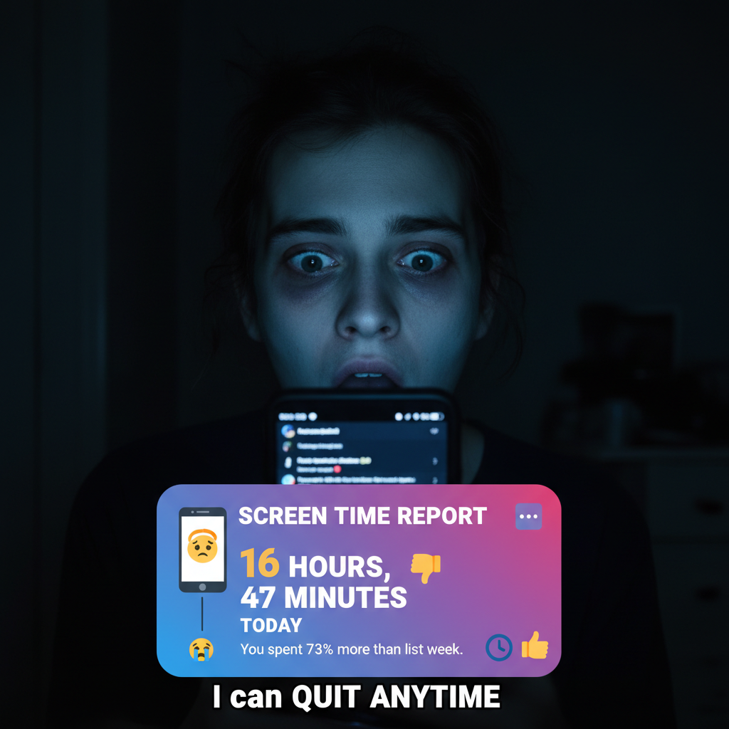 My screen time report is basically a horror movie. Send help. Or memes. Both work.