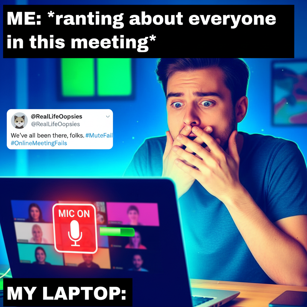 My camera was off during the entire Zoom meeting, but my mic was on. Send help.