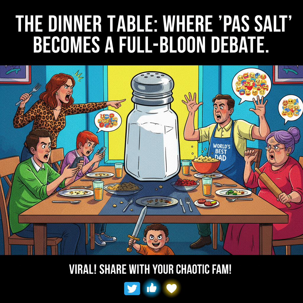 Holiday dinner: where 'pass the salt' turns into a 30-minute family debate.
