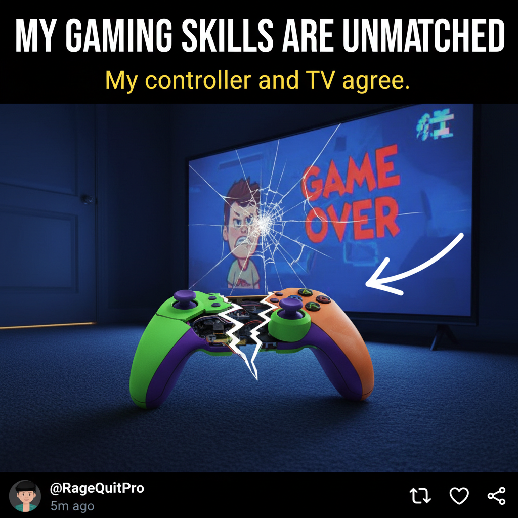 My controller just became a missile. RIP to my TV. #GamingRage