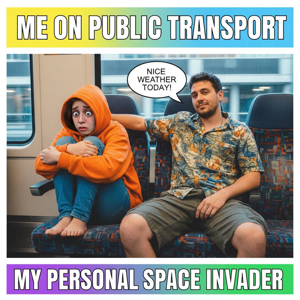 That moment on public transport when someone sits next to you and you have to shrink into yourself.