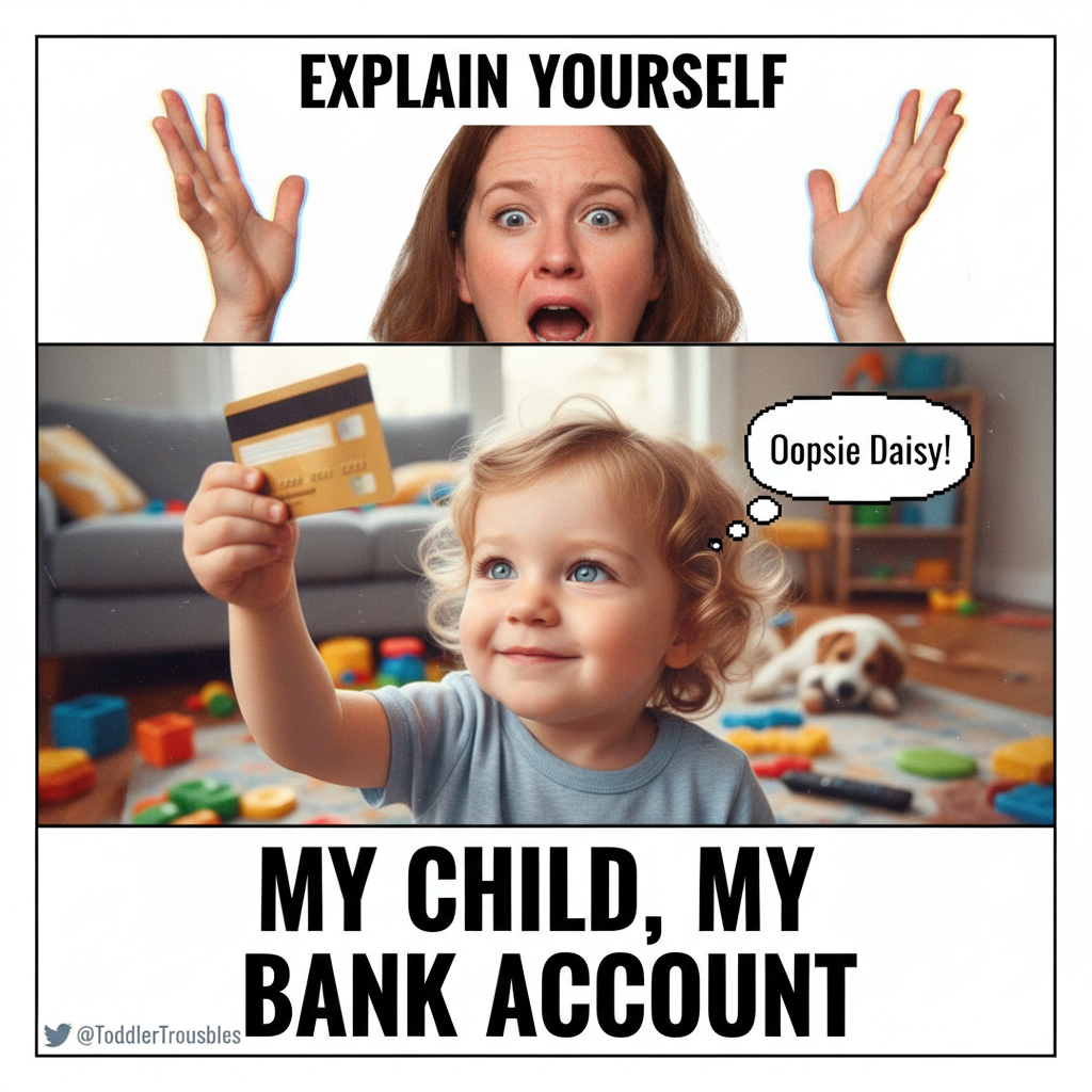 My toddler just asked if he could 'borrow' my credit card. Send help.