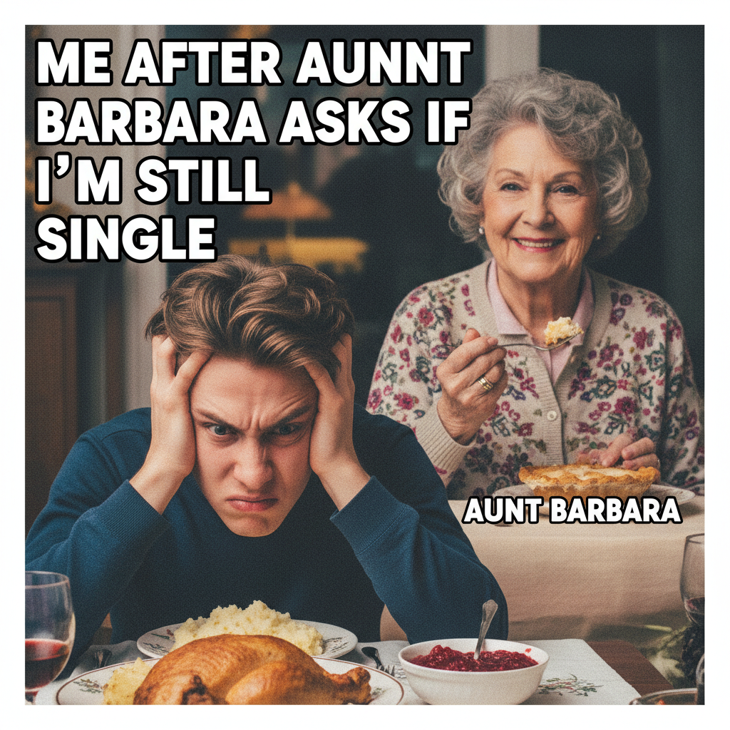 Aunt Carol just asked when I'm getting married. It's 10 AM.