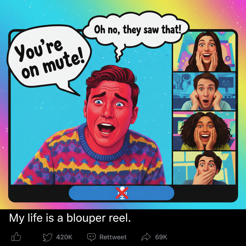 My mic was off for 10 mins. My camera was on for 10 mins too long.