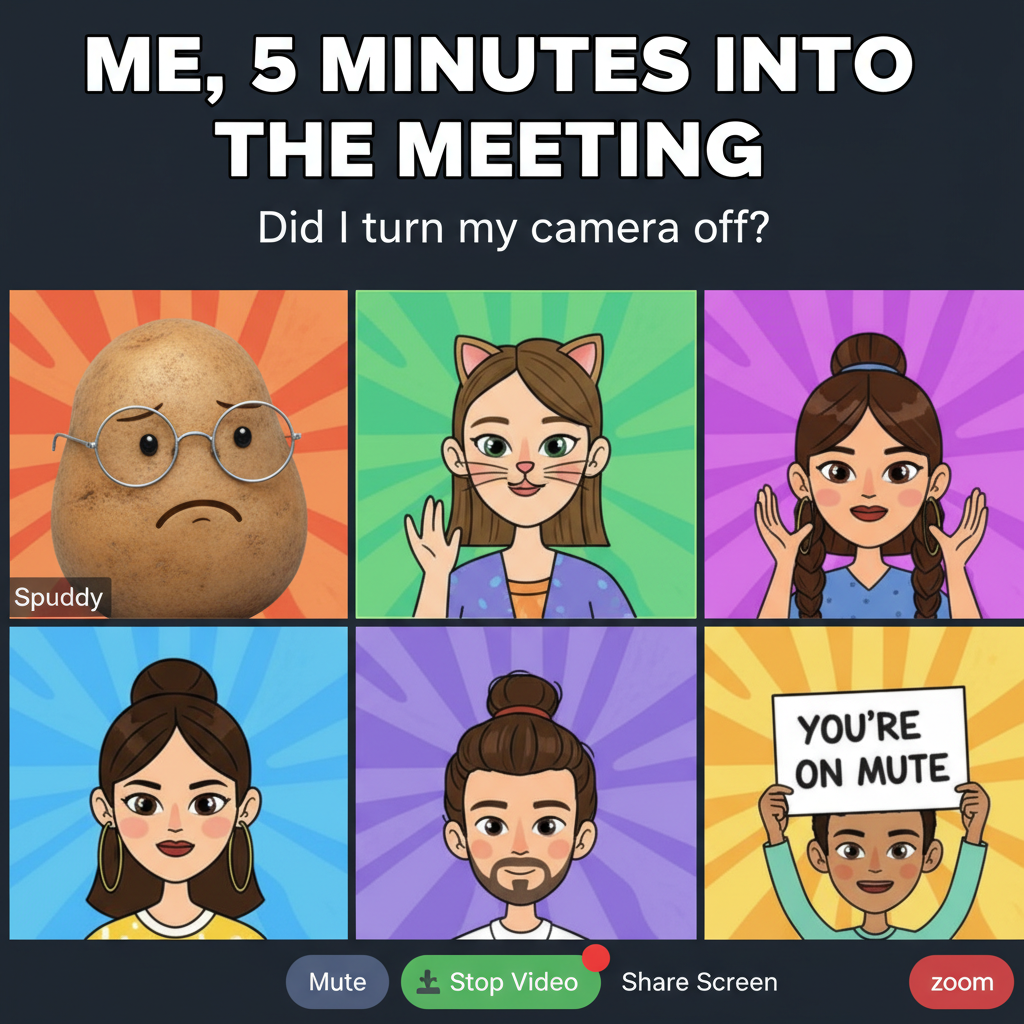 My boss just turned himself into a potato on Zoom and can't figure out how to undo it.