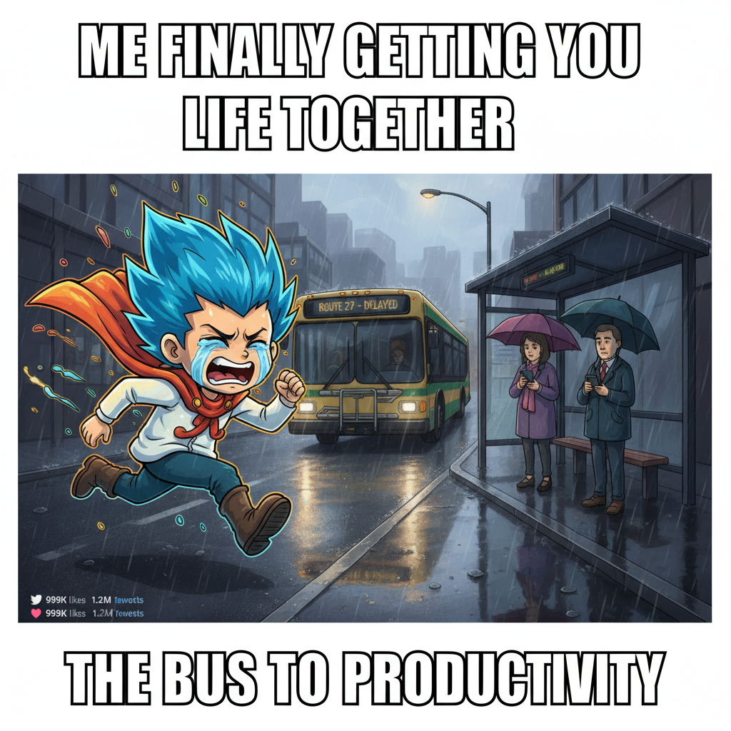 Me trying to use anime logic in real life: *runs dramatically into traffic*