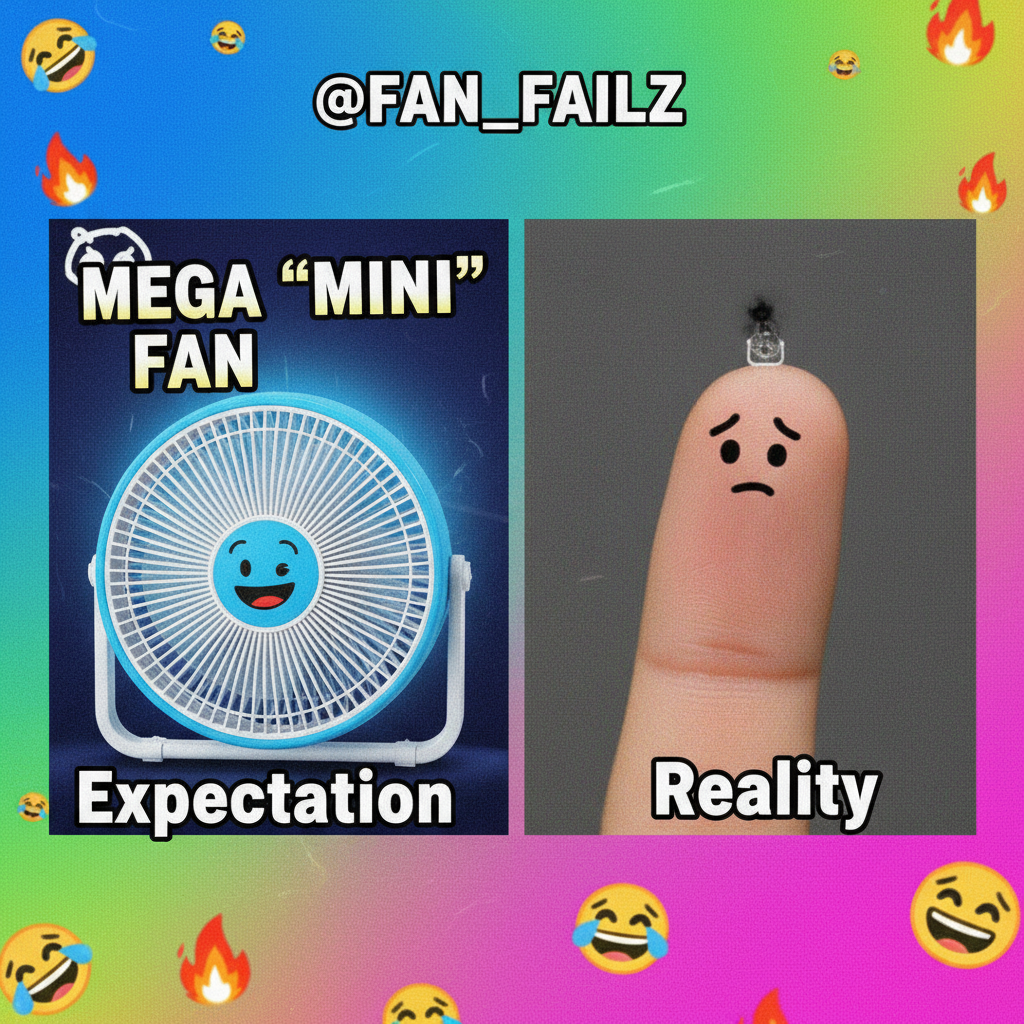 Ordered a 'mini' fan, got a fan for an ant. Online shopping, everyone!