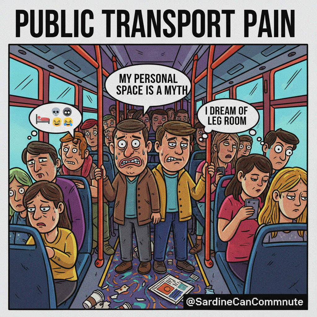 Public transport is just a social experiment on how much personal space we need.