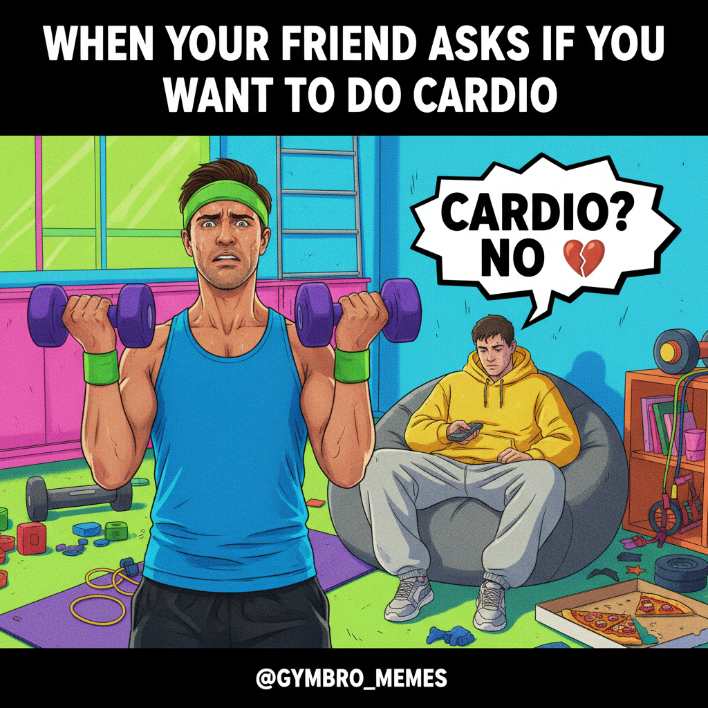 My 'gym buddy' just asked if we're doing cardio or 'cardio-no'. Send help.