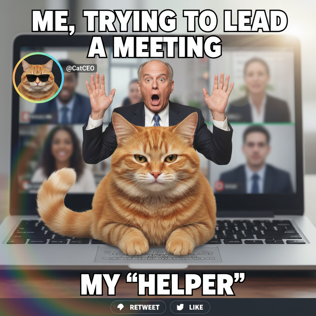 My cat just walked across my keyboard and somehow ended the CEO's Zoom presentation.