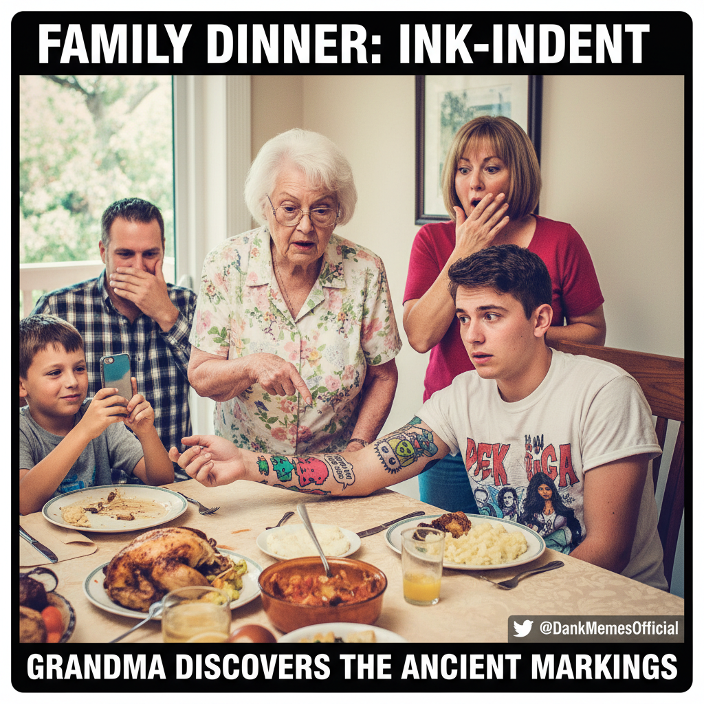 Grandma just asked if my tattoo was a 'temporary sticker'. Send wine.