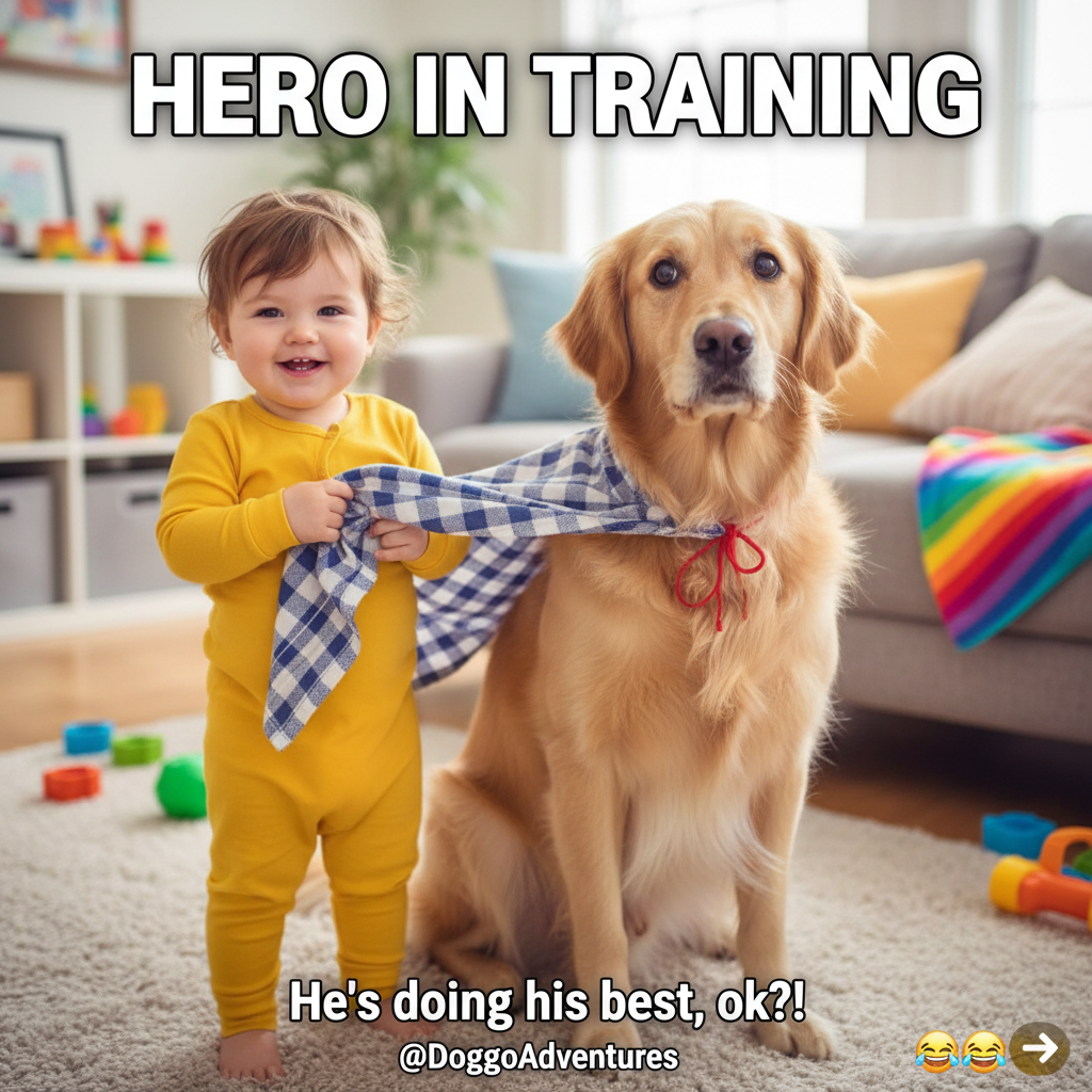 My toddler just explained why the dog needs a cape. I'm not arguing with his logic.